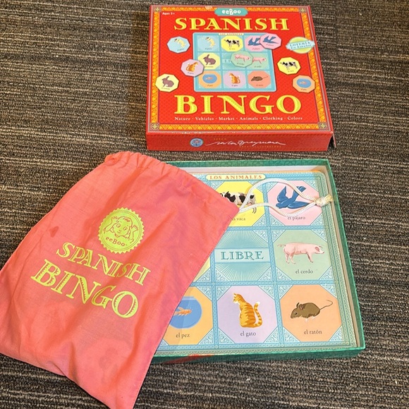 EEBOO Spanish Language Bingo 2-6 Players Ages 3+ Complete - Picture 2 of 9
